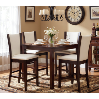 Sunvega Contemporary Dark Cherry Brown Leatherette Cushion Side Chairs Set Of 2