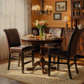 Sunvega Upholstered Counter Stool with Solid Wood Frame and Nailhead Trim