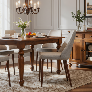 Sunvega Modern Dining Chair with Iron Legs and Wood Finish for Durability