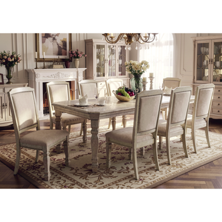 Sunvega Transitional Style 2pc Side Chair with Nailhead Trim and Turned Legs