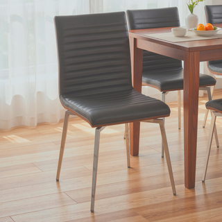 Sunvega Contemporary Dining Accent Chair with Swivel and Tufted Faux Leather Seat