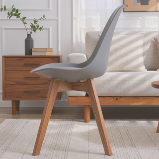 Sunvega Heat and Stress Resistant Padded Side Chairs with Angled Wooden Legs