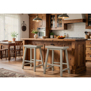Sunvega Ergonomic Backless Counter Height Stool Set of 2 with Flared Legs
