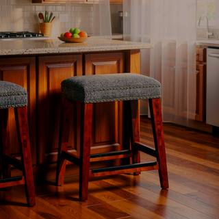 Sunvega Black and Gray Tweed Upholstered 24 Inch Backless Counter Stool