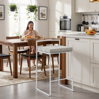 Sunvega Fuji Contemporary Stackable Counter Stool with Upholstered Padded Seat and Frame
