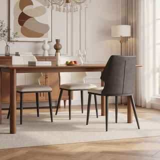 Sunvega Modern Gray and White Dining Chairs Set of 2 for Contemporary Home