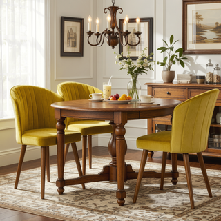 Sunvega Navy Blue Velvet Parsons Dining Chair Set with Solid Wood Structure
