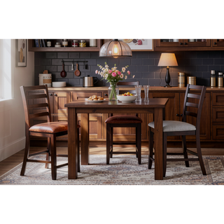Sunvega Walnut Color Cushion Padded Seat Dining Room Bench in Contemporary Style