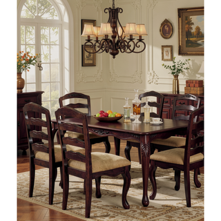 Sunvega Transitional Style Dining Chairs with Padded Seats and Ladder Back Design