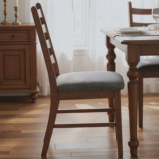 Sunvega Walnut Finish Extendable Dining Table with Self Storing Leaf Wooden Furniture