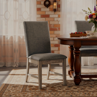 Sunvega Traditional Style Wood Framed Bench with Nailhead Trim and Rustic Brown Finish