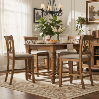 Sunvega Counter Height Dining Chairs with Double-X Cut-Out Detail and Tapered Legs
