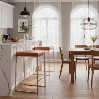 Sunvega Contemporary Stackable Counter Stool with Upholstered Padded Seat