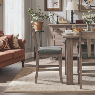 Sunvega Rustic Gray Upholstered Seat Counter Stool Set of 2