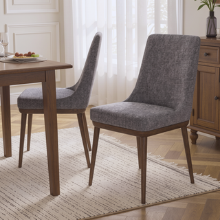 Sunvega Mid-Century Modern Dining Chair Set of 2 with Curved Back Rest