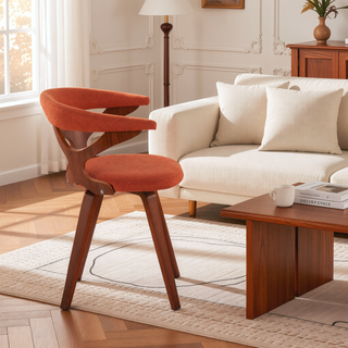 Sunvega Mid-Century Modern Dining or Accent Chair with Swivel and Cutout Backrest