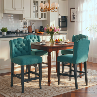 Sunvega Vienna Contemporary Tufted Wingback 31 Inch Counter Stools Set of 2