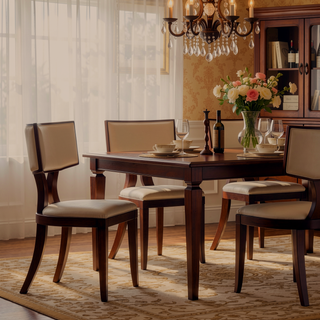 Sunvega Traditional Dining Room Chair Set of 2 in Camel Faux Leather