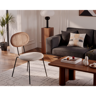 Sunvega Modern Industry Chic Cane Dining Chair Set of 2 for Dining Room