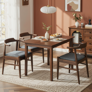 Sunvega Mid-Century Modern Leather Dining Chair Set of 2 for Living Room