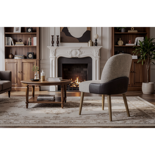 Sunvega Barrel Back Chair Set with Textured Upholstery and Contrast Accent