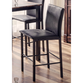 Sunvega Casual Counter Height Metal Frame Dining Chairs with Faux Leather Upholstery
