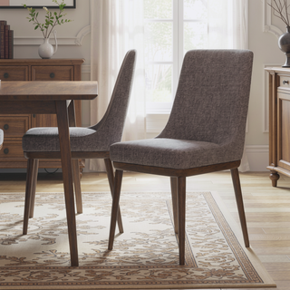 Sunvega Mid-Century Modern Dining Chair Set of 2 with Curved Back Rest