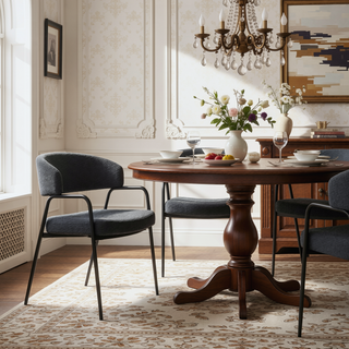 Sunvega Modern Upholstered Dining Chairs With Sturdy Metal Legs Set of 2