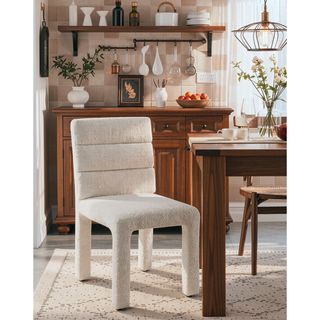 Sunvega Contemporary Dining Table with Engineered Stone Top and Walnut Finish