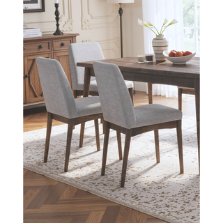 Sunvega Mid-Century Modern Dining Chairs Set of 2 with Plush Fabric Upholstered Cushion