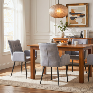 Sunvega Modern Velvet Dining Chairs with Iron Frames and Soft Cushioned Seats