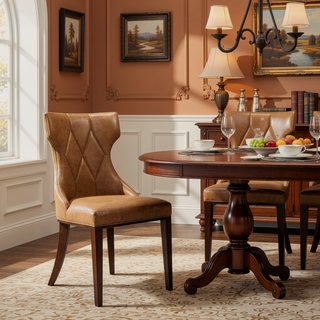 Sunvega Set of 2 Gray Traditional Dining Chairs with Luxurious Velvet Upholstery