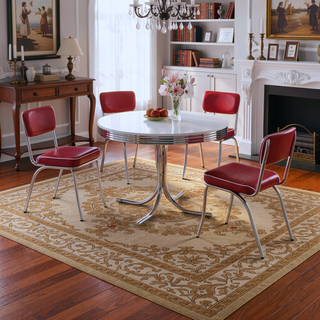 Sunvega Vintage Inspired Chrome Frame with Curved Legs and Padded Seat Side Chairs