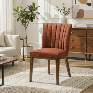 Sunvega Elmwood Beige Fabric Dining Chair Set Of 2 For Living Room Bedroom