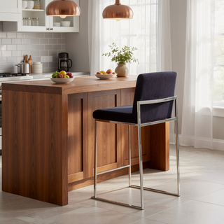 Sunvega Fuji Contemporary High Back Counter Stool with Padded Seat and Backrest