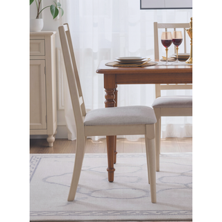 Sunvega Modern Natural Finish Dining Table with Double Pedestal Base
