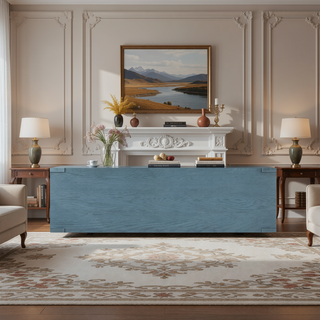 Sunvega Retro Wood Sideboard Buffet Cabinet with Distressed Finish and Adjustable Shelves