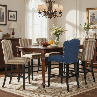 Sunvega Vienna Contemporary Tufted Wingback 31 Inch Counter Stools Set of 2