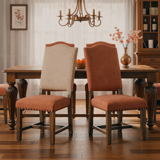 Sunvega Light Oak Finish Round Dining Table with Pedestal Base in Rustic Style