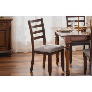 Sunvega Walnut Color Cushion Padded Seat Dining Room Bench in Contemporary Style