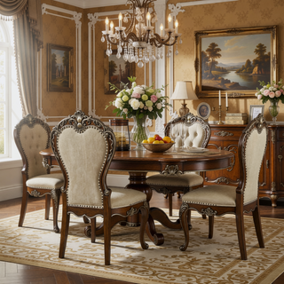 Sunvega Traditional Style Dining Chair with Plush Cushions and Nailhead Trim Set of 2