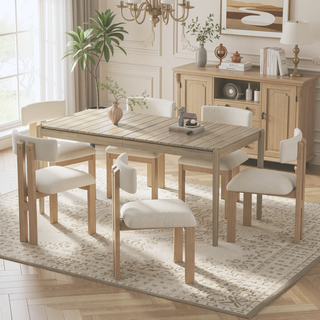 Sunvega Upholstered Armless Dining Chairs with Metal Legs and Polyester Blend Fabric