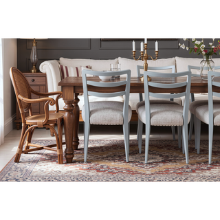 Sunvega Ocean Colored Finish Polyester Upholstered Ladderback Side Dining Chair Set of 2