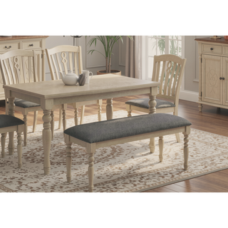 Sunvega 48 Inch Upholstered Rectangular Bench with Grey Solid Wood Legs