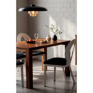 Sunvega Contemporary Silver Metal Frame Oval Back Dining Chairs with Black Microfiber Seat