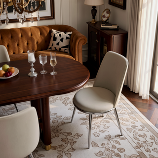 Sunvega Contemporary 2pc Side Chair with Silver Taupe Finish and Fabric Seat