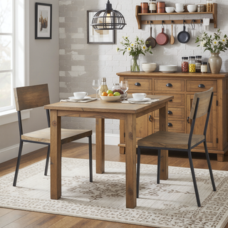 Sunvega Reclaimed Gray Wood Finish Dining Chairs with Silver Nail Head Detailing