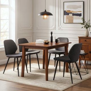Sunvega Upholstered Dining Chairs with Soft Suede-Style Fabric and Metal Legs Set of 4