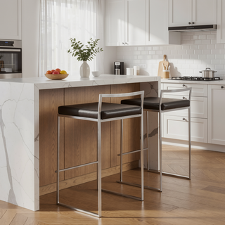 Sunvega Contemporary Stackable Counter Stools with Padded Seat Set of 2