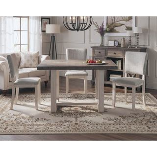 Sunvega Transitional Natural Tone Rubberwood Dining Table with Trestle Base